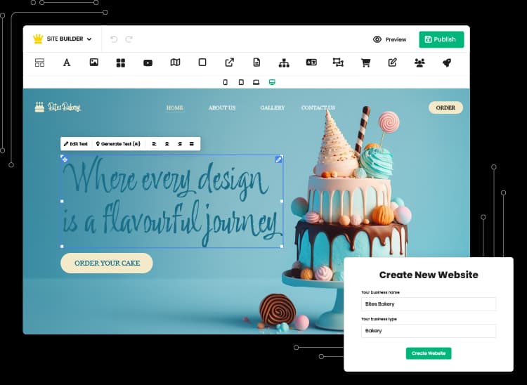 ExoHost Site Builder Dashboard